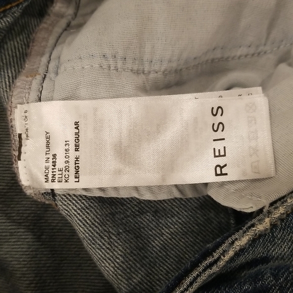 💕REISS💕 Elle High Waist Crop Jeans ~ Mid Blue 30 NWT - Picture 15 of 16